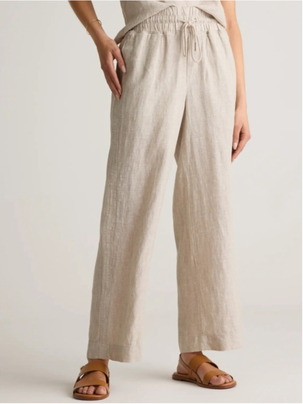 Quince Natural Wide-Leg Linen Pants